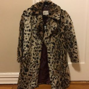 River Island ASOS Leopard Fur Coat  *NWT*